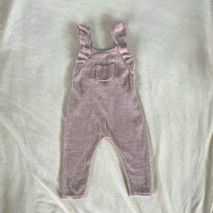 ZARA mini knit overalls, 6-9 mo, light blush color